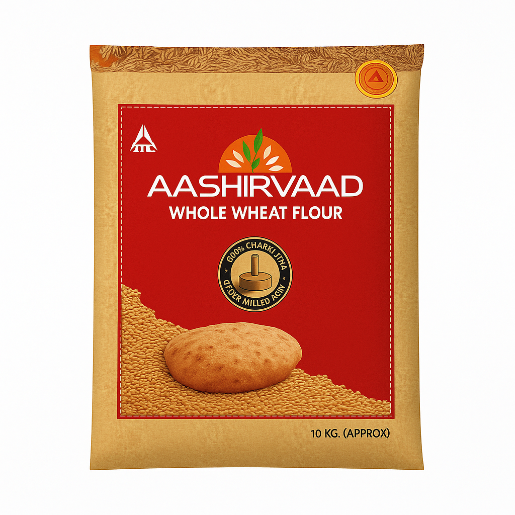 Aashirvaad Whole Wheat Atta – 10kg (Expiry-May/June 2026)