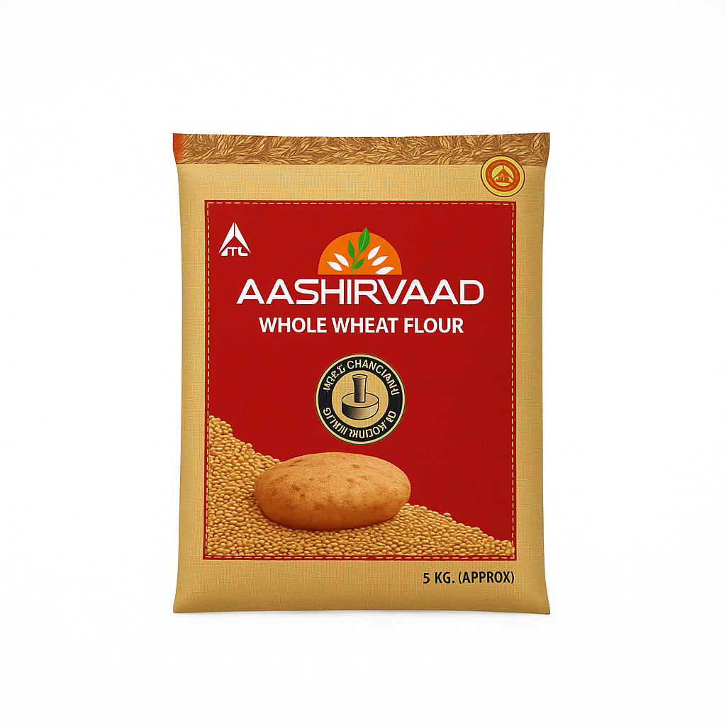 Aashirvaad Whole Wheat Atta – 5kg (Expiry May/June-2026)