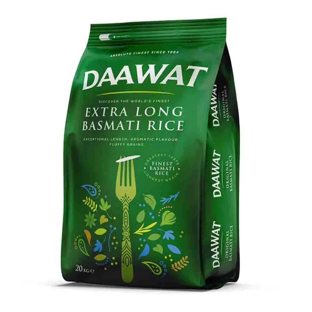 Daawat Basmati Rice, Extra Long Grain – 20 kg- 2Kg rice free