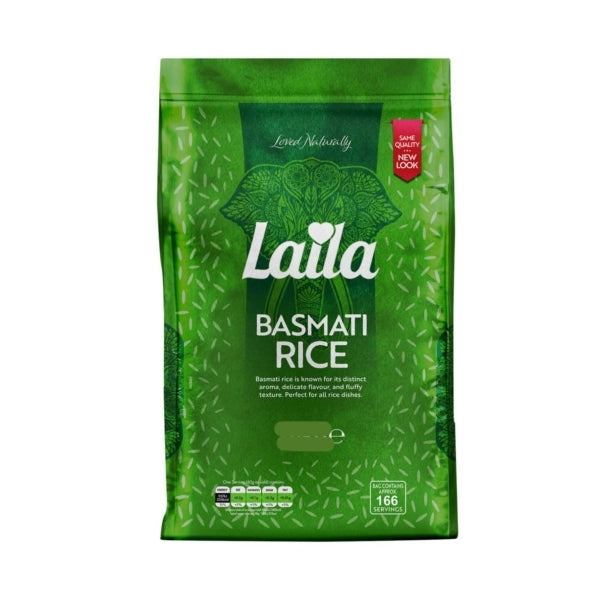 Laila Basmati Rice 5kg – Premium Aromatic Long Grain Rice (Green Pack)