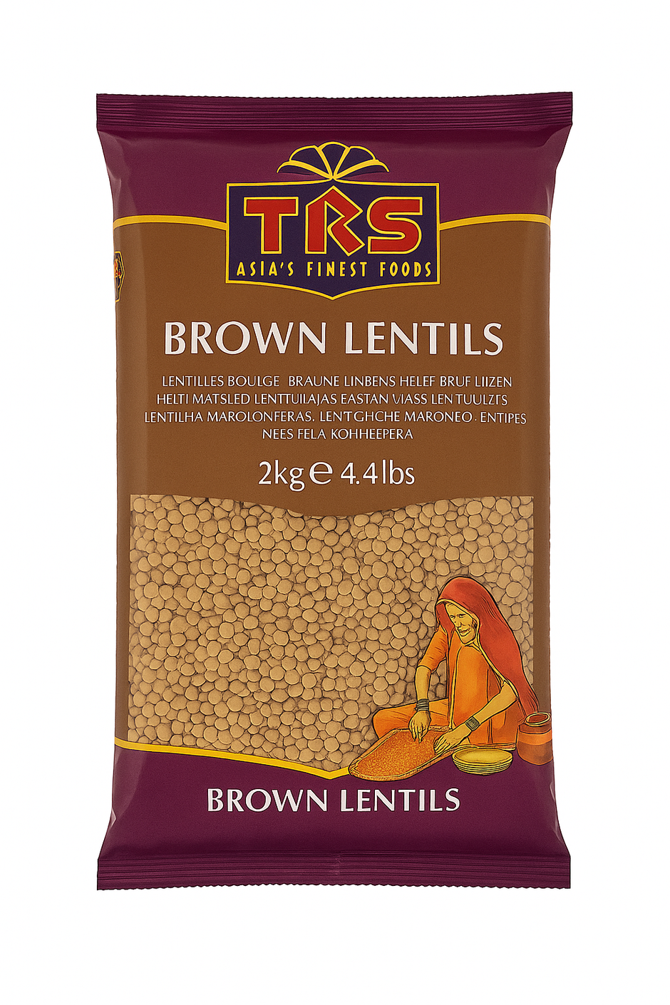 TRS MASOOR WHOLE (Brown Lentils) 2KG